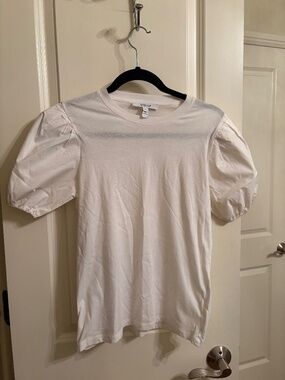 Derek Lam 10 Crosby Eva Puff Sleeve T-Shirt (Optic White)